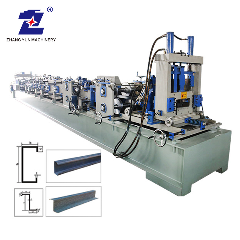 Carbon Steel Double C Z Purlin Interchangeable Roll Forming Machine