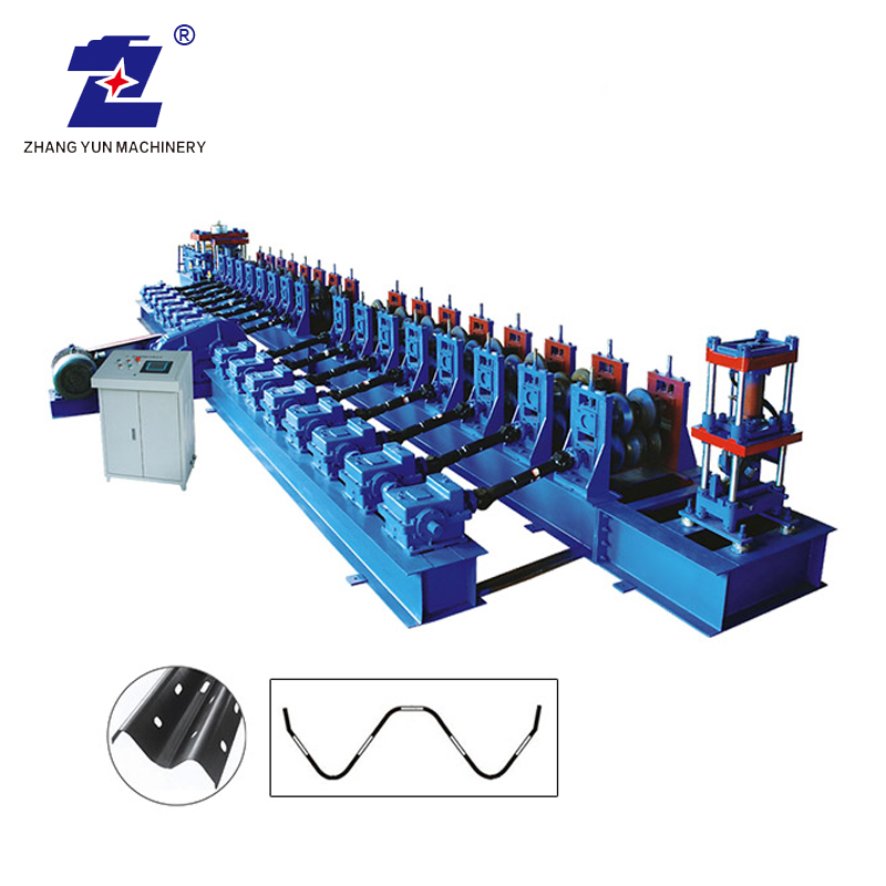 High Speed 3 Wave Highway Crash Barrier Guardrail Fence Roll Forming Machine